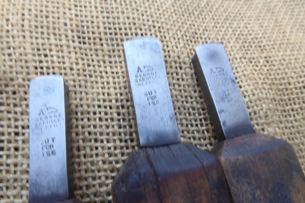 3 x George Barnsley Edge / Double Irons - Leather Working Tools