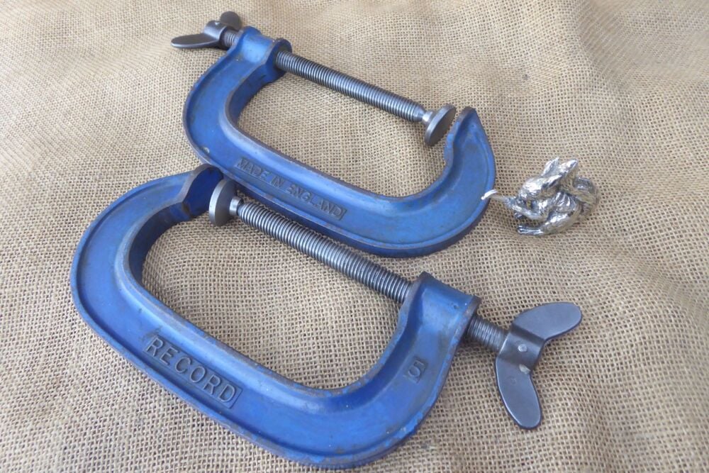 Pair Of Record 5" G Clamps / Cramps - Made In England