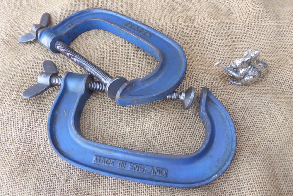 Pair Of Record 5" G Clamps / Cramps - Made In England