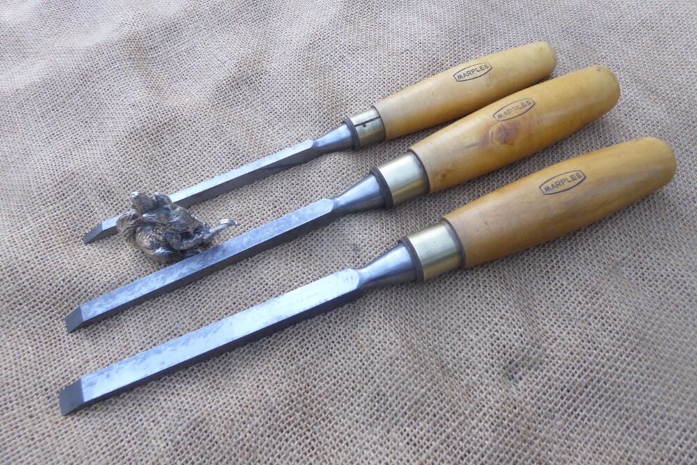 3 x Marples Boxwood Handled Mortice Chisels