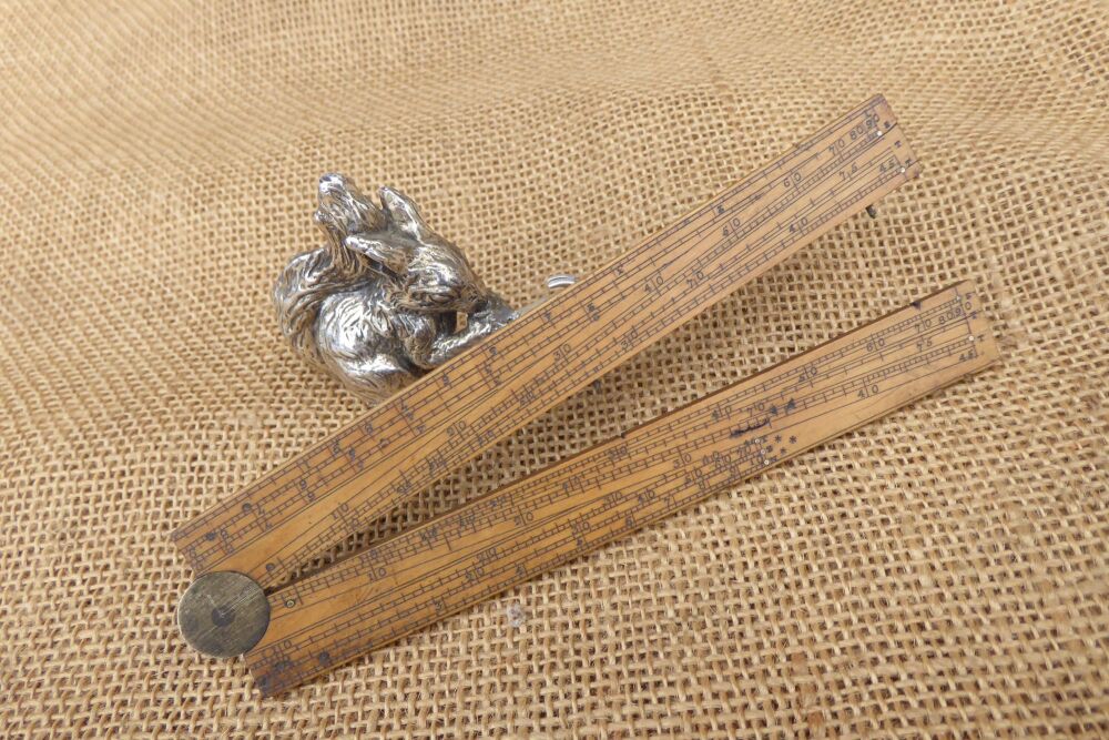 Vintage Boxwood Folding Sector Rule