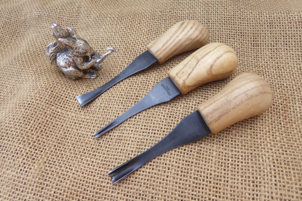 3 x Flexcut Palm Held Wood Carving Tools