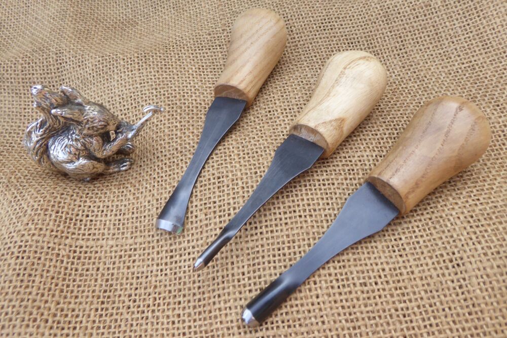 3 x Flexcut Palm Held Wood Carving Tools