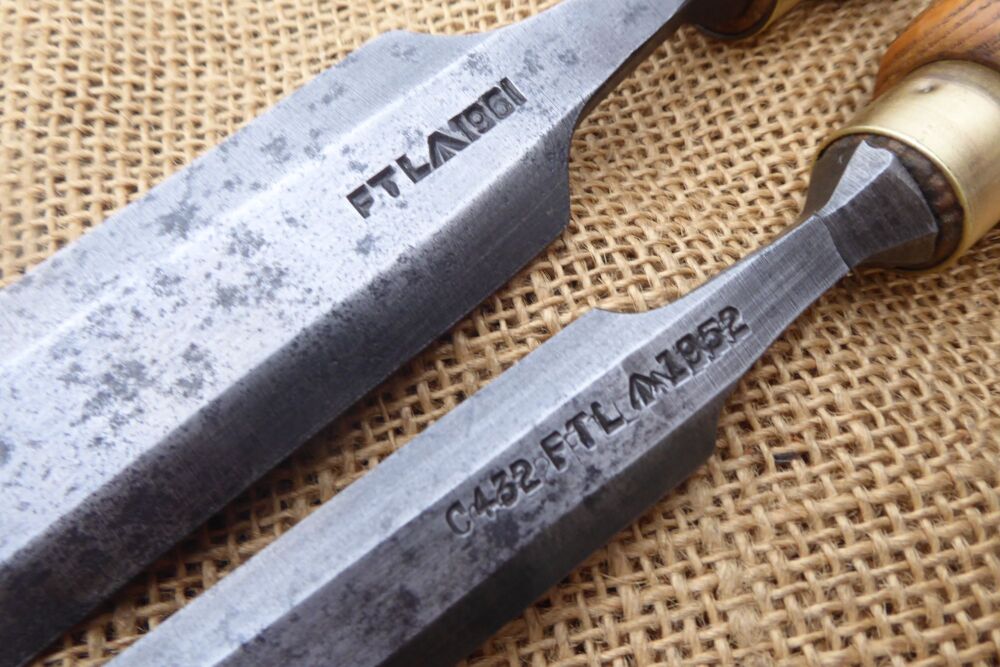 2 x F.T.L Bevel Edged Pairing Chisels - Broad Arrow Marked 1952 & 1961