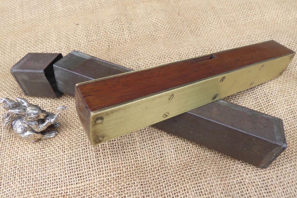 Vintage 9" Brass & Wood Spirit Level