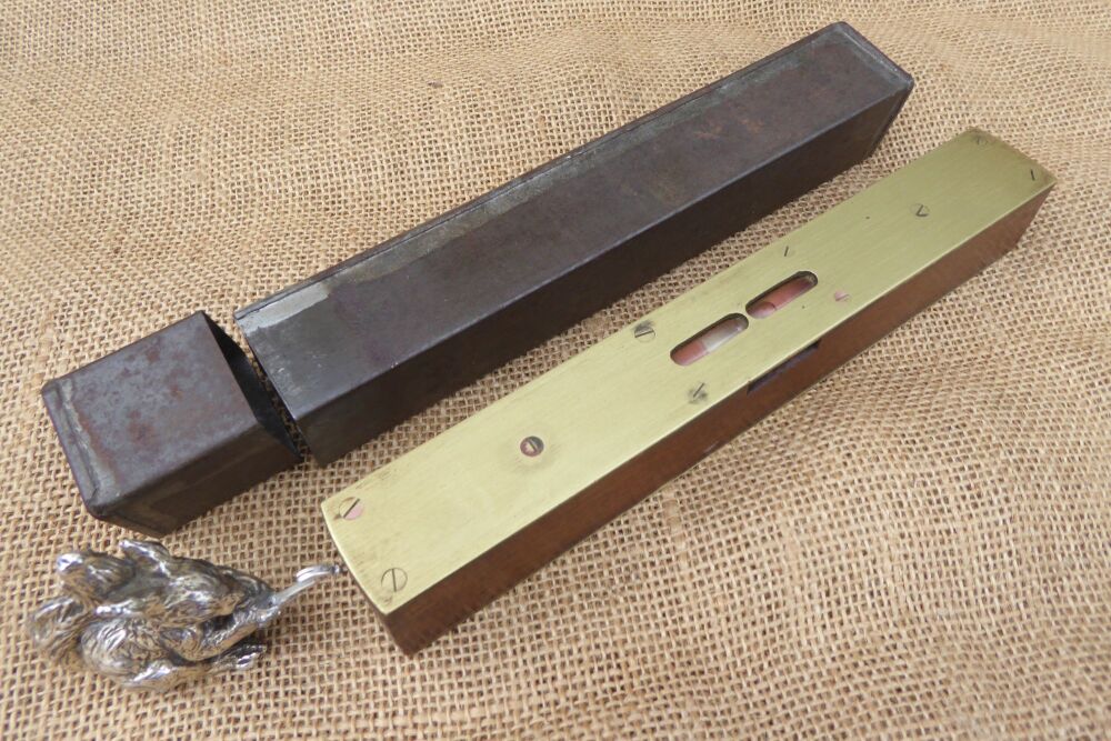 Vintage 9" Brass & Wood Spirit Level