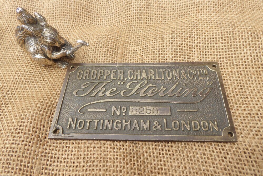Cropper, Charlton & Co. Ltd The "Sterling" Brass Nameplate
