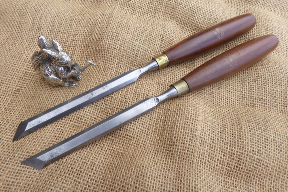 Crown Tools Left & Right Skew Wood Turning Bevel Edged Chisels