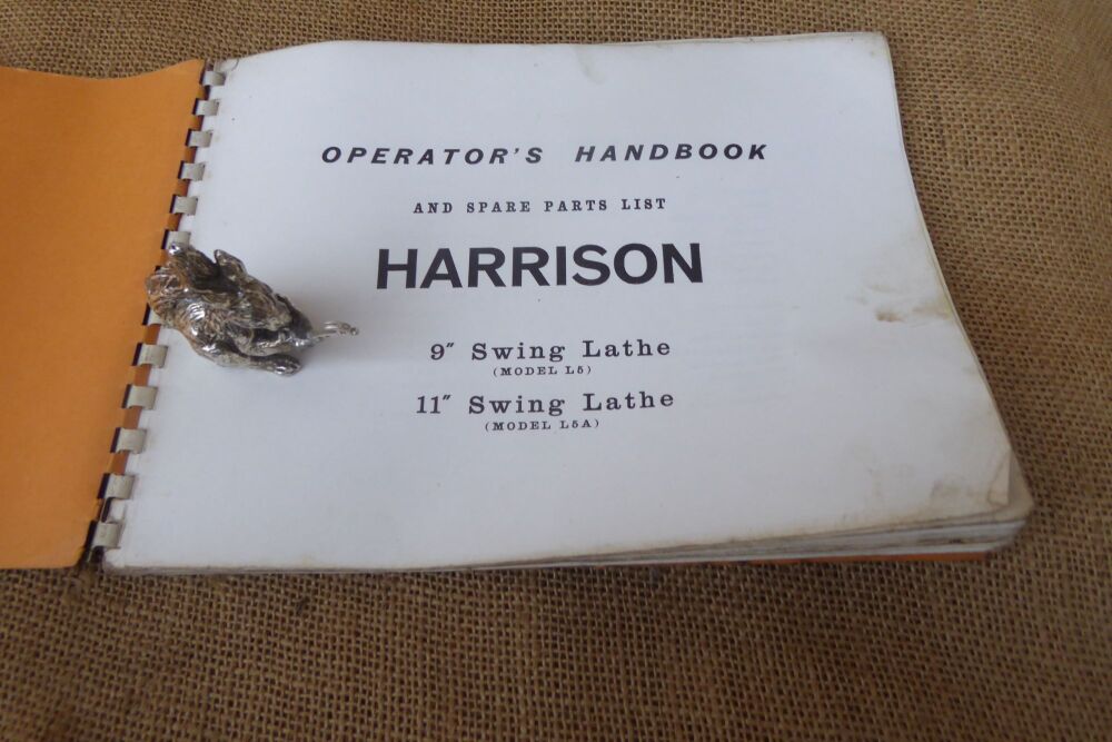 Harrison Operator's Handbook And Spare Parts List - 9" & 11" Swing Lathe