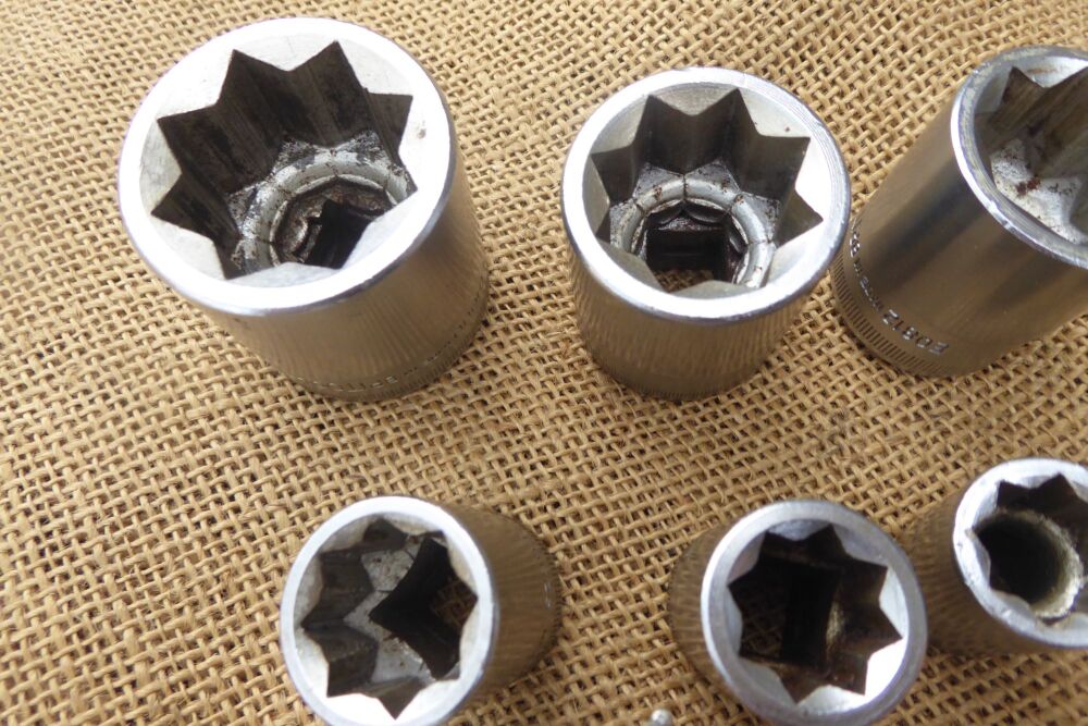 10 x Britool EQ Series Square Sockets - 8 Point