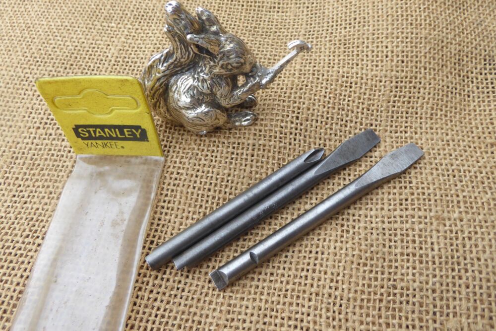 Set Of 3 Stanley Yankee Screwdriver Bits - 1/4" Dia.