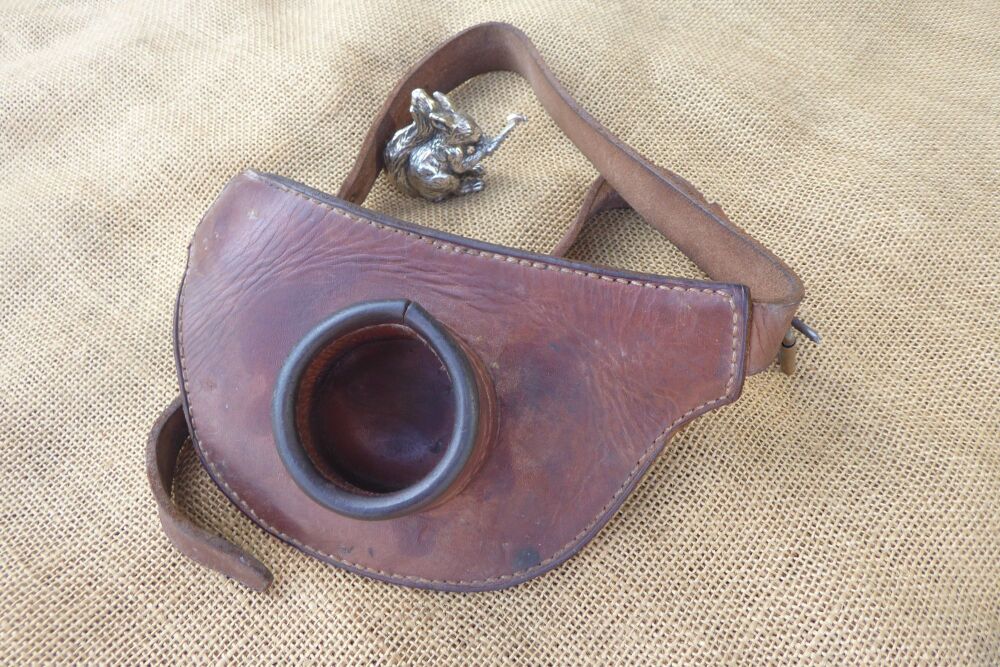 Vintage Leather Flag Pole Belt / Carrier Belt