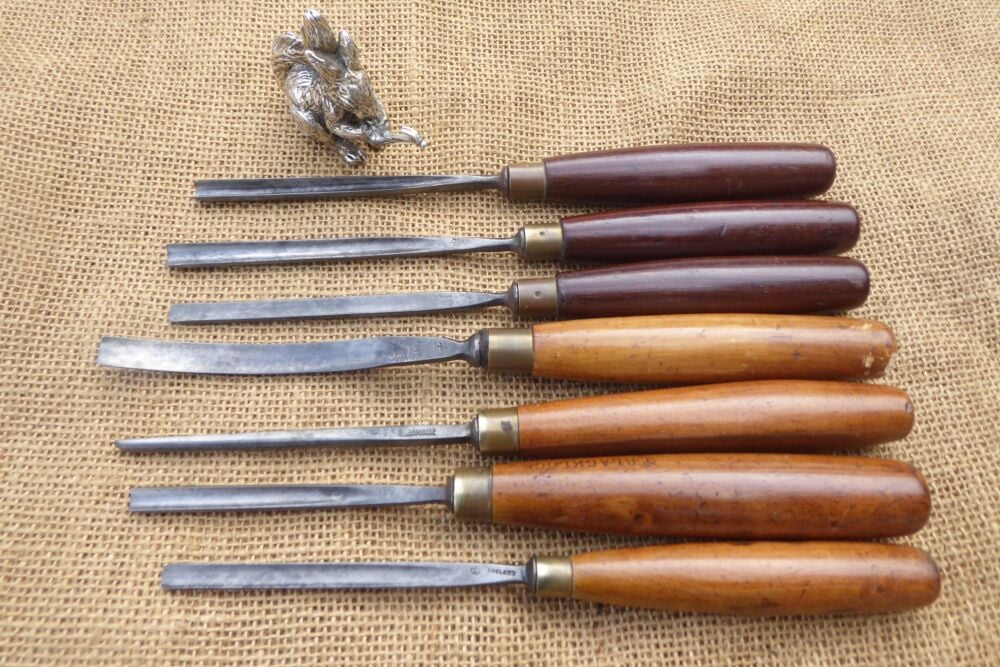 Job Lot Of 7 Vintage Carving Tools