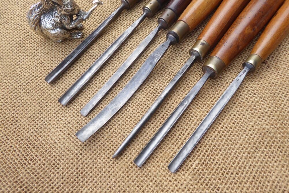 Job Lot Of 7 Vintage Carving Tools