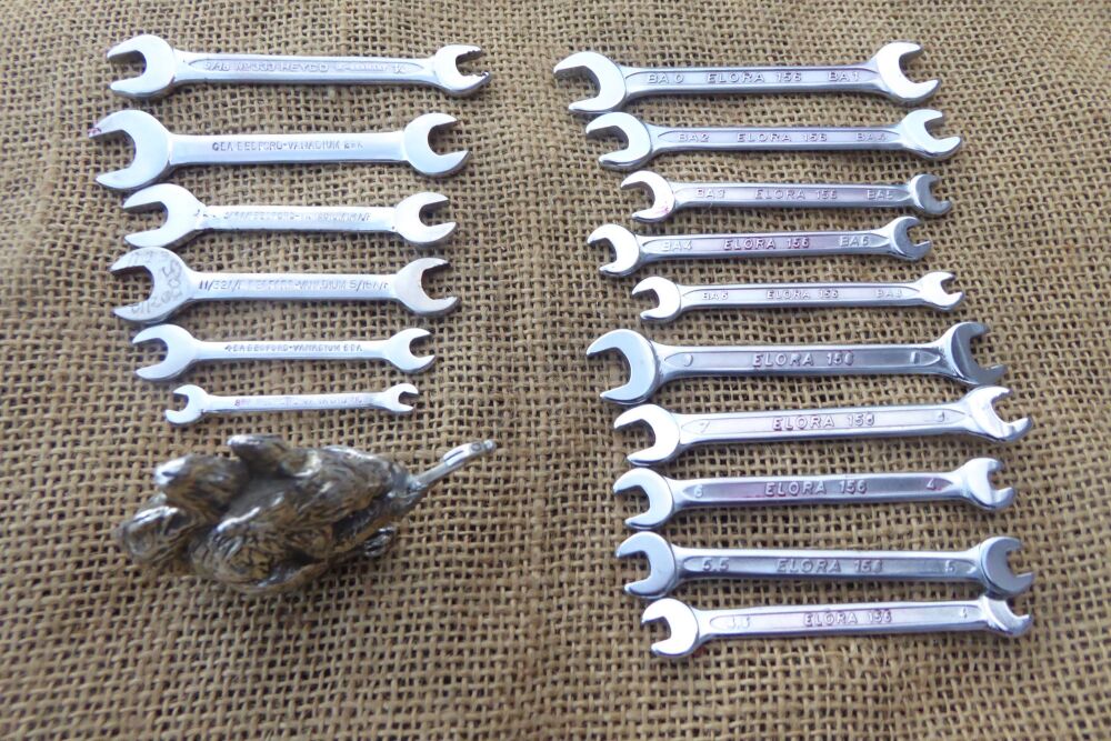 16 x Open Ended Spanners - 10 x Elora 156 BA & Metric Plus 5 x Bedford & 1 x Heyco