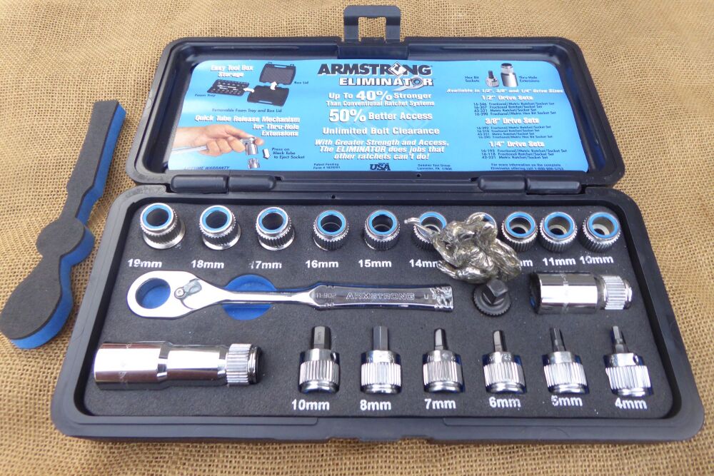 Armstrong Eliminator 16-390 Fractional / Metric Hex Bit Socket Set