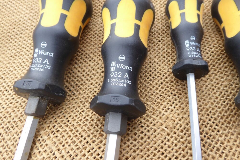 5 x Wera Kraftform 932 / 918 Series Screwdrivers