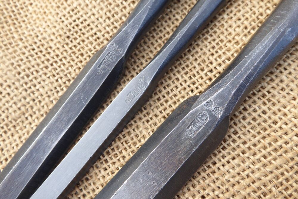 3 x Japanese Chisels (Sen Scraped On Reverse)
