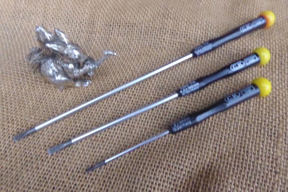 3 x C.K Precision Range Super C.V Slotted Head Screwdrivers