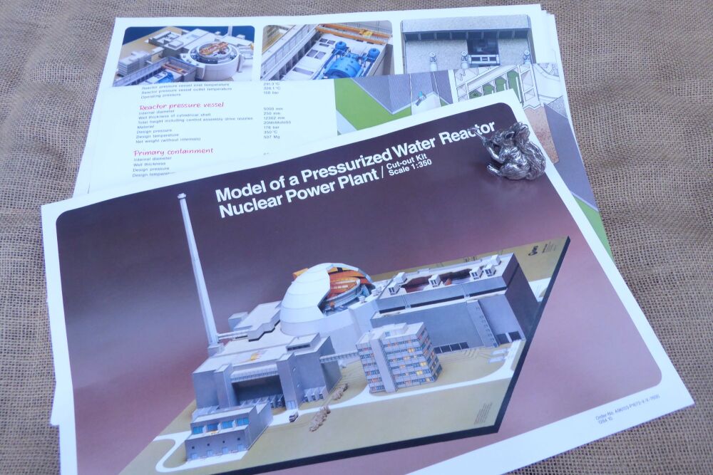 Rare Model Of A Pressurized Water Reactor Nuclear Power Plant Cut Out Kit. KWU 1984