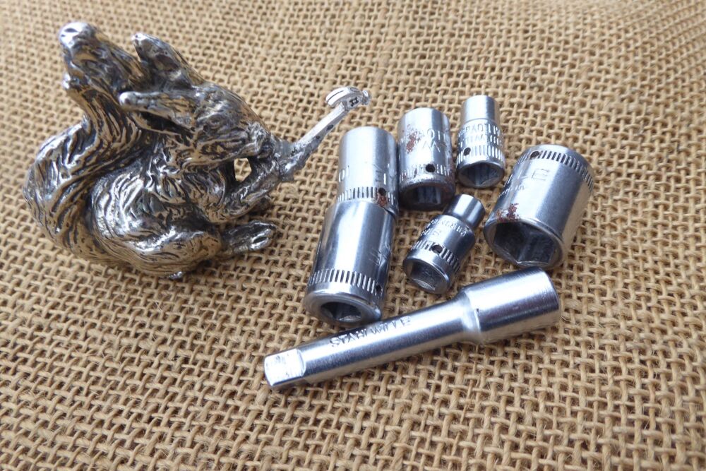 Stahlwille Job Lot Of 1/4" Drive Metric Sockets & Extension Bar