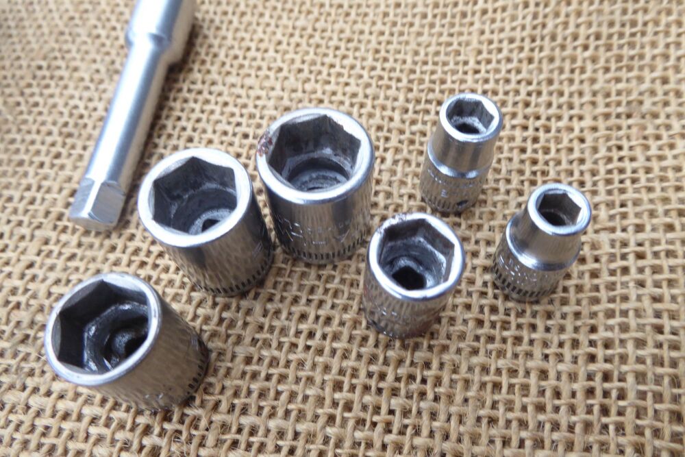 Stahlwille Job Lot Of 1/4" Drive Metric Sockets & Extension Bar