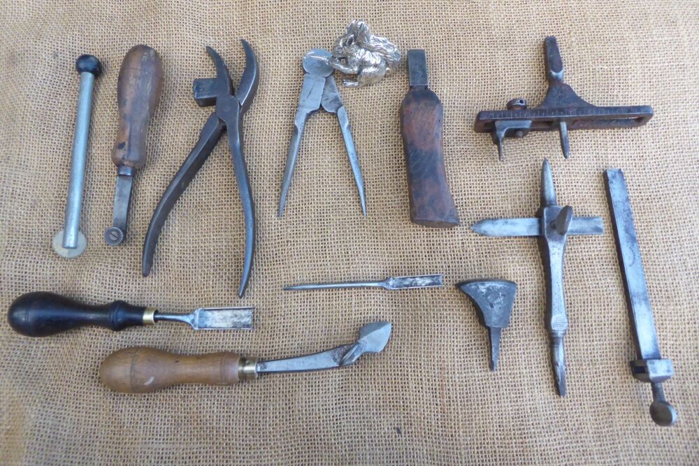 Job Lot Of 12 Cobblers' Leather Workers' Tools