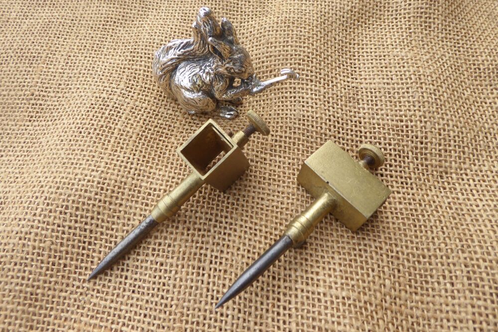 Pair Of Brass & Steel Trammel Points / Heads