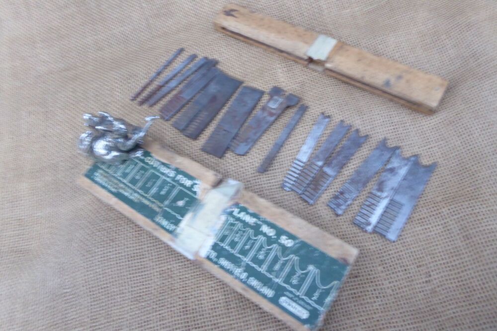 Box Of 16 Cutters For Stanley No.50 Plane For Restoration