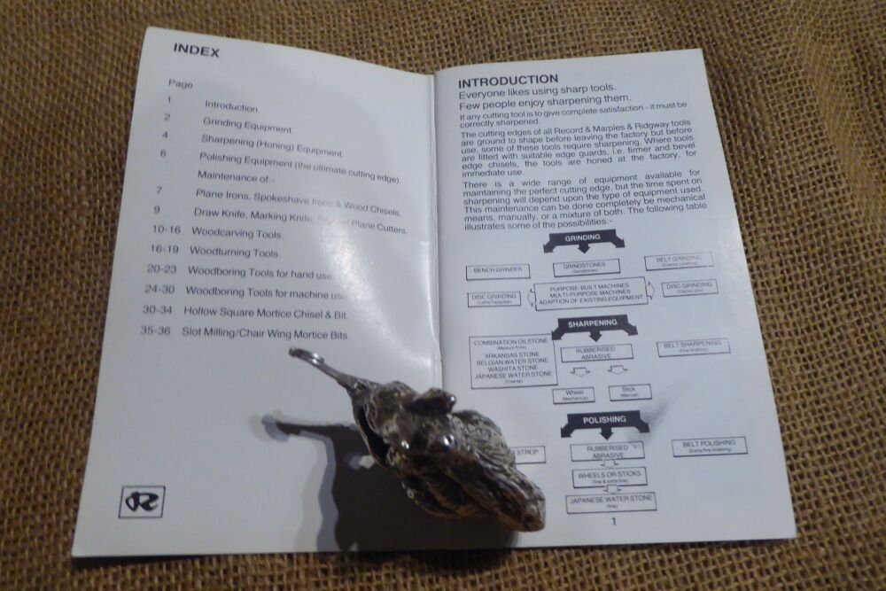 Sharpening - Your Record Ridgway Woodworking Tools Booklet (1982)