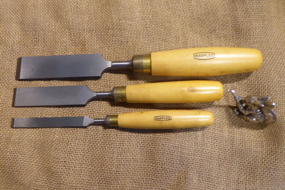 3 x Marples Boxwood Handles Firmer Chisels Up To 1 1/4"