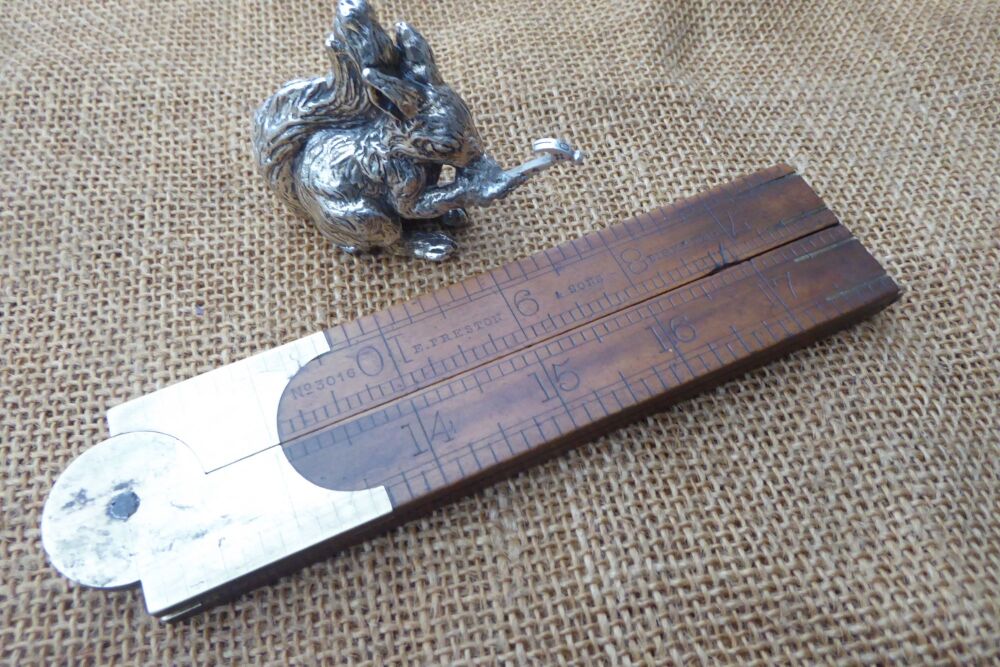 Scarce E Preston & Sons No. 3016 Folding Boxwood Rule