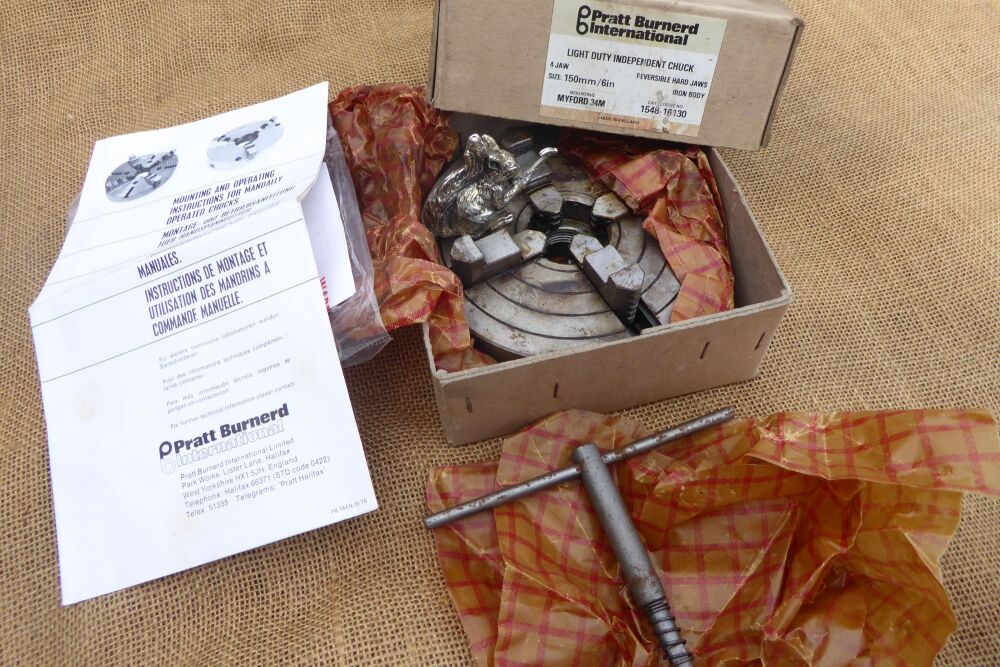 Pratt Burnerd International 4 Jaw 6" Light Duty Independent Chuck - 1548-16130