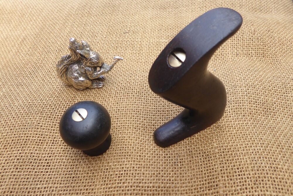 Very Nice Rosewood handles & Screws From A Stanley No.3 Type 11 Plane.