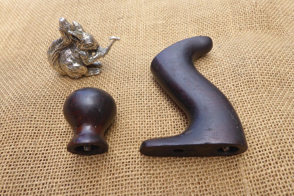 Very Nice Rosewood handles & Screws From A Stanley No.3 Type 11 Plane.