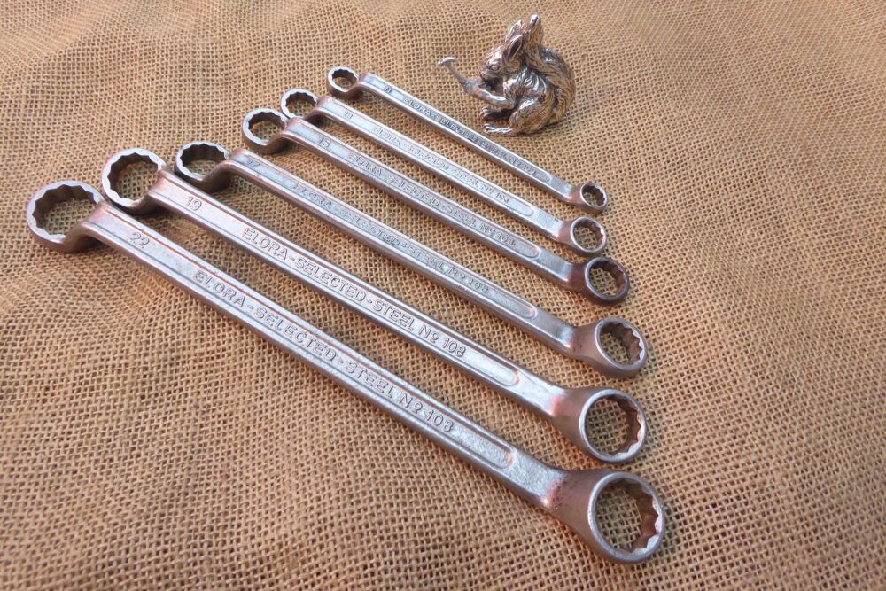 Set Of Vintage Elora No. 108 Metric Ring Spanners