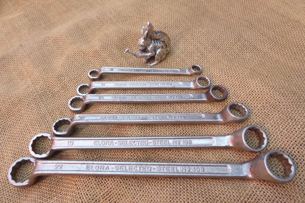 Set Of Vintage Elora No. 108 Metric Ring Spanners