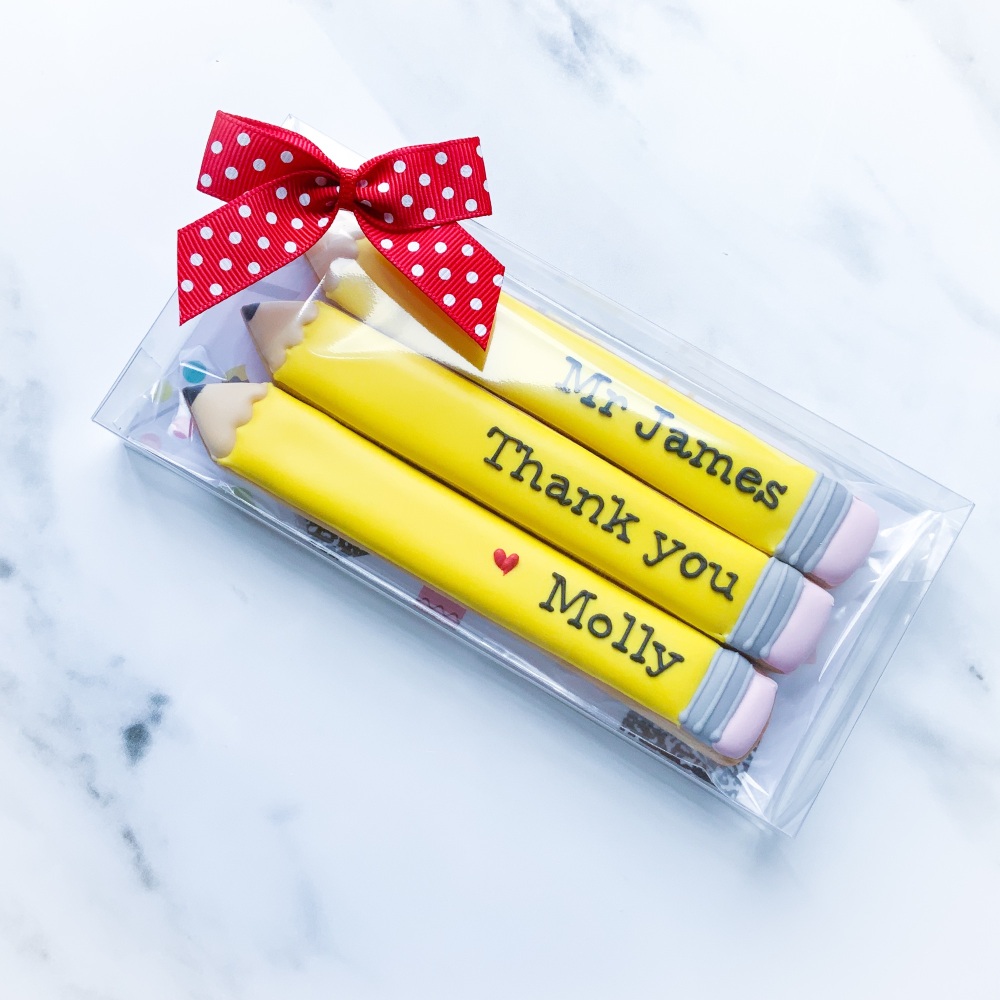 Personalised 3 Pencil Cookie gift set