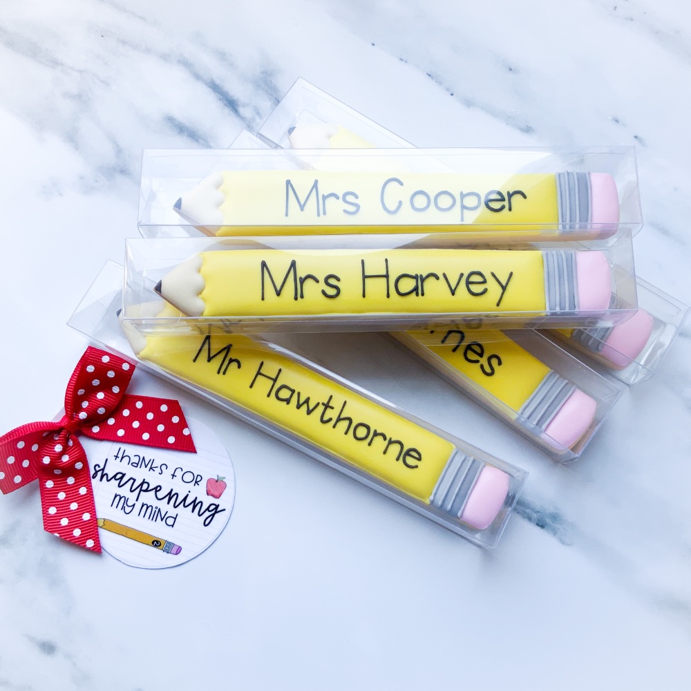 Personalised pencil cookie