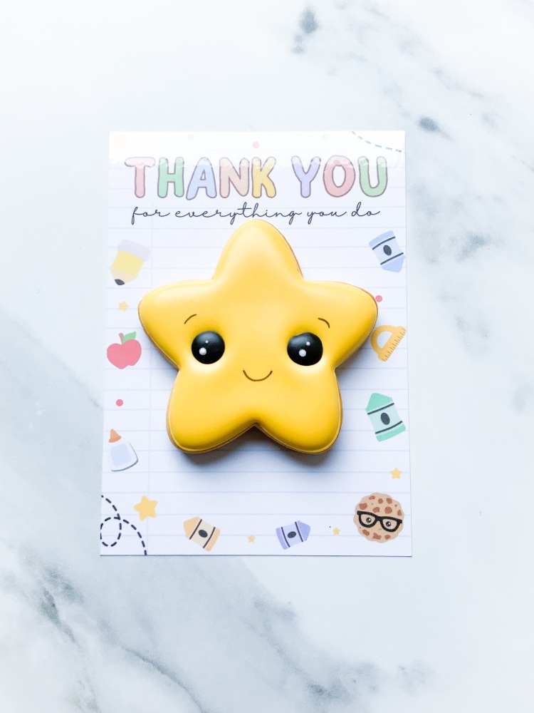 Gold star cookie card