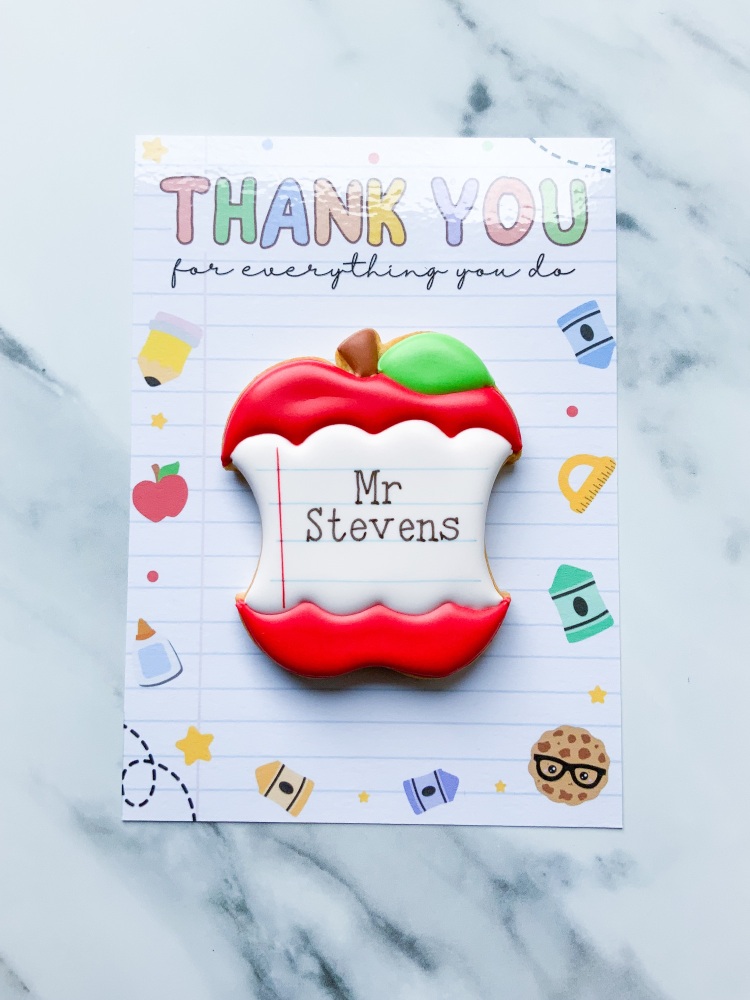 Apple cookie card - large