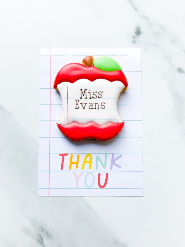 Thank you Apple cookie card - small