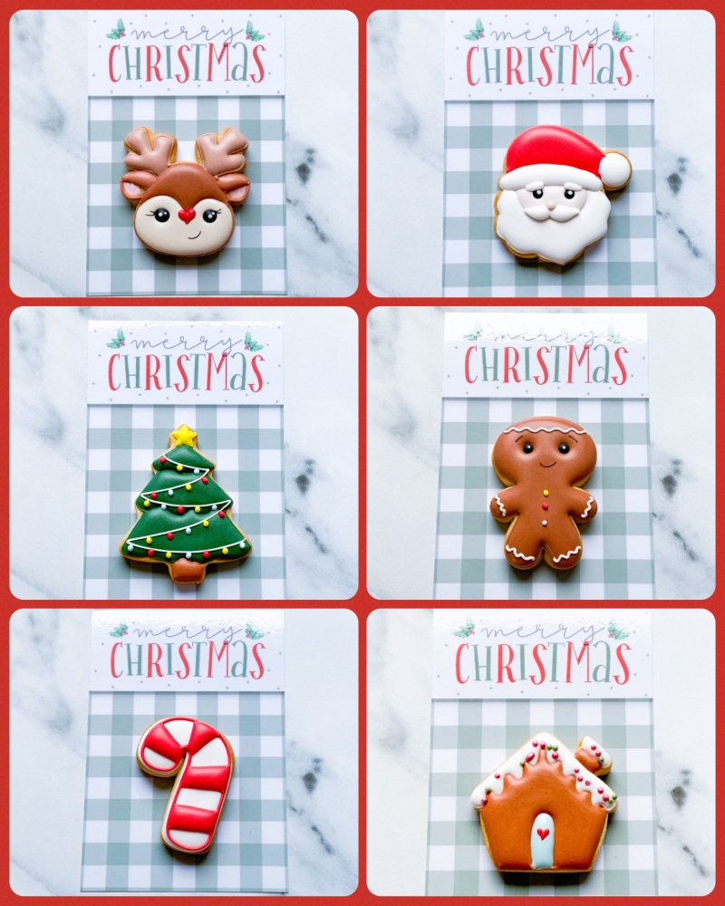 Christmas cookie card (green gingham)