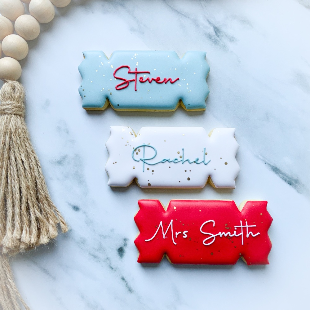 Christmas cracker place setting cookie