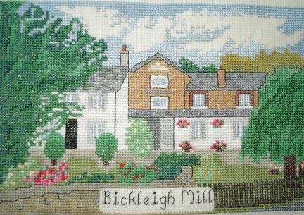 Bickleigh Mill in Devon cross stitch