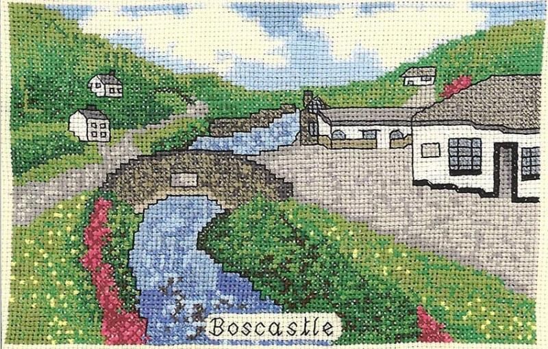 Boscastle in Cornwall cross stitch
