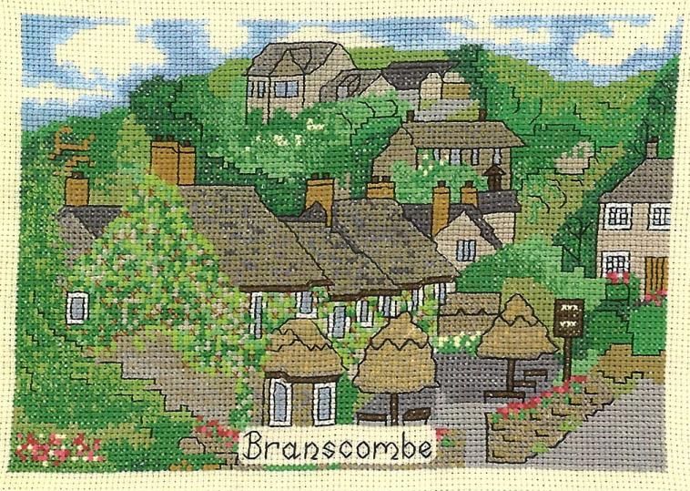 Branscombe in Cornwall cross stitch