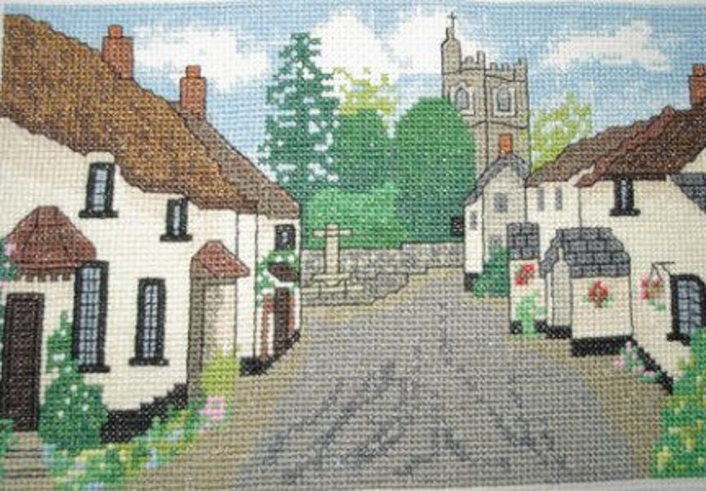 Broadhembury in Devon cross stitch