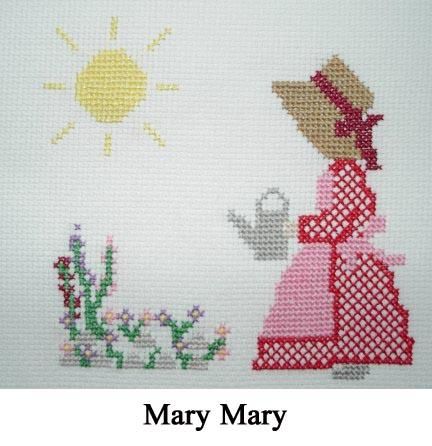 Mary Mary picture cross stitch for children or beginners