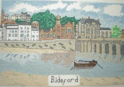 Bideford in Devon cross stitch